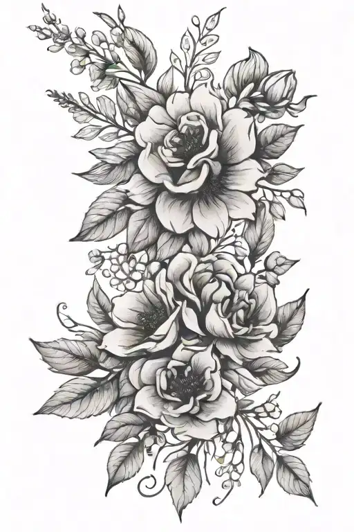 small dainty floral spine tattoo   tattoo design idea