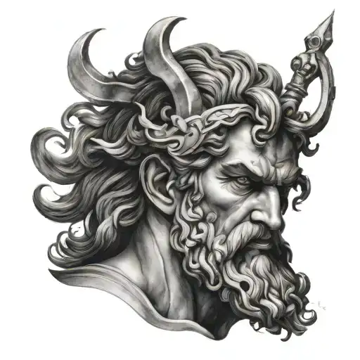 Greek gods drawn in black and grey realism with a neo American pro gun masculine touch tattoo design idea