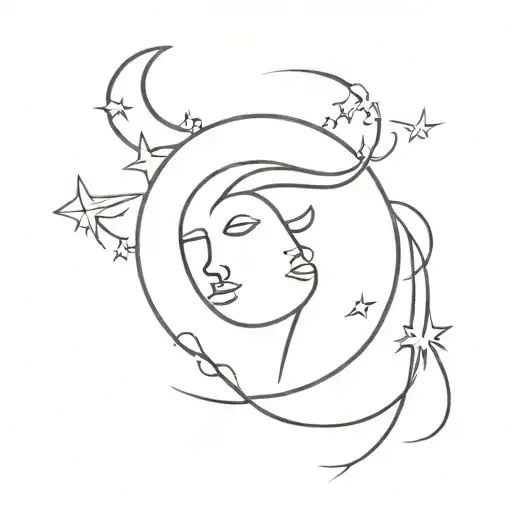 feminist moon tattoo design idea