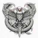 eagle sword snake tattoo design idea