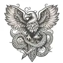 eagle sword snake tattoo design idea