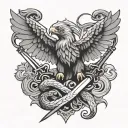 eagle sword snake tattoo design idea