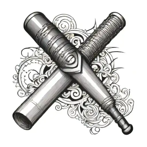 cricket bat and life line tattoo tattoo design idea