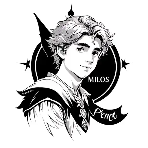 Little prince character, Peter Pan inspired, Milos name, Gemini tattoo design idea