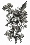 greek mythology with deep meaning words tattoo design idea