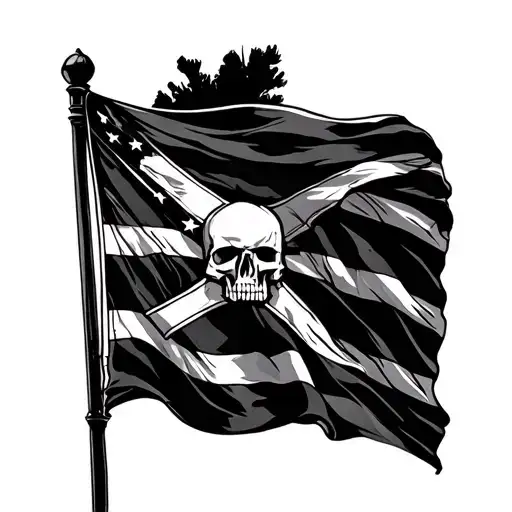 rebel flag waving tattoo design idea