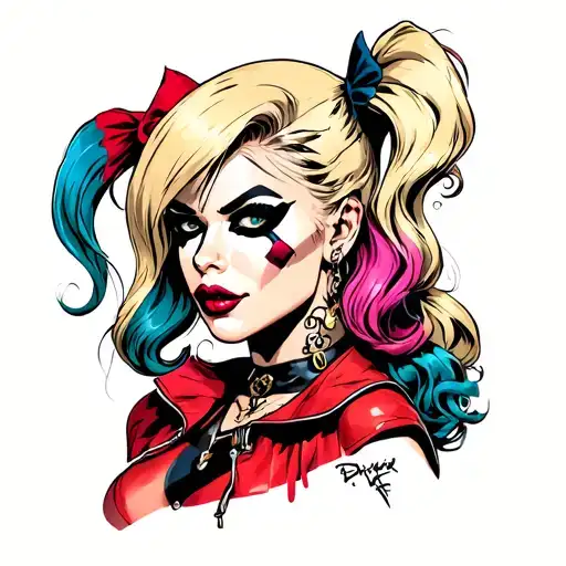 Harley Quinn from dc comics tattoo design idea