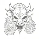 celtic angry boar skull tattoo design idea