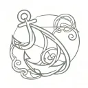 anchor and infinity sign tattoo design idea