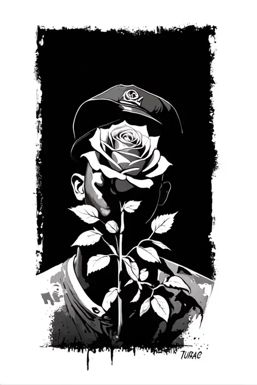 The Rose That Grew From Concrete Tupac banksy street art tattoo design idea