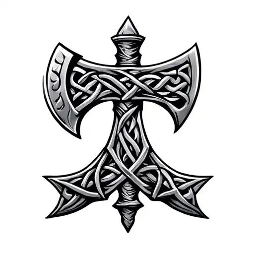 Celtic axe tattoo design idea
