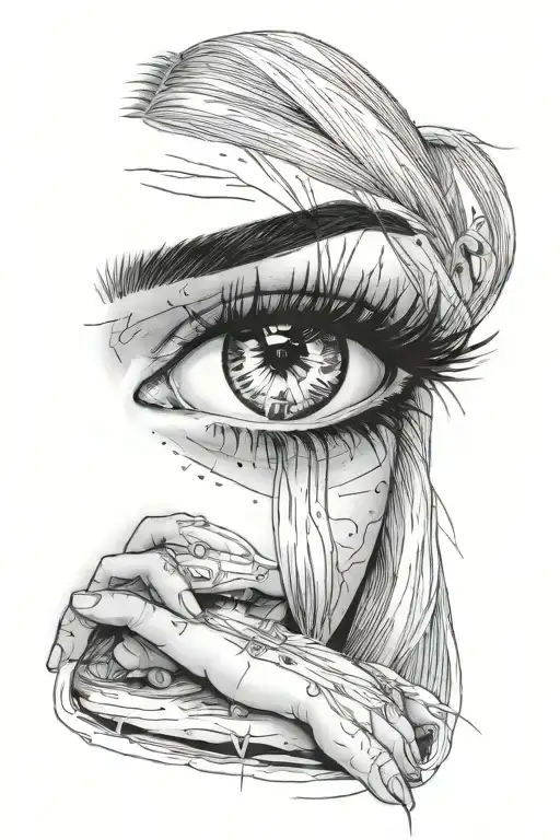 billie eilish eyes tattoo design idea