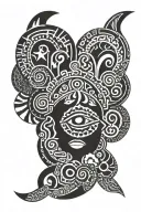 Aztec tribal patterns tattoo design idea