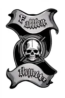 fallen firefighter flag tattoo design idea