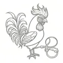 Gangster rooster smoking pipe smoke tattoo design idea
