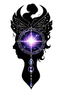 zodiac moon fairy dust jewels tattoo design idea