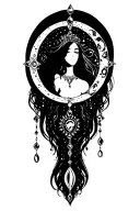 zodiac moon fairy dust jewels tattoo design idea