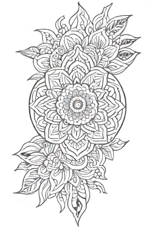 Long pretty mandala tattoo for shin ending on foot tattoo design idea
