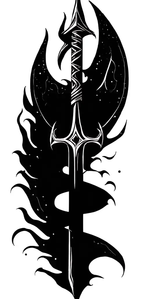 shiv trident tattoo design idea