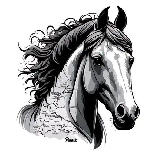  horse sikh tattoo with map of punjab tattoo design idea