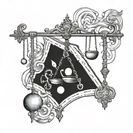 Libra Aries zodiac sign made only tattoo design idea