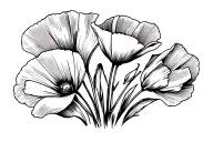 California poppy growing tattoo design idea