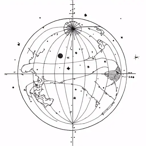astronomical geography cartography tattoo design idea