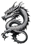 Celtic dragon wrapping tattoo design idea