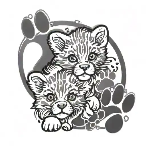 Paw prints with halos  tattoo design idea