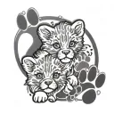 Paw prints with halos  tattoo design idea