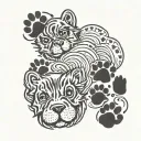 Paw prints with halos  tattoo design idea