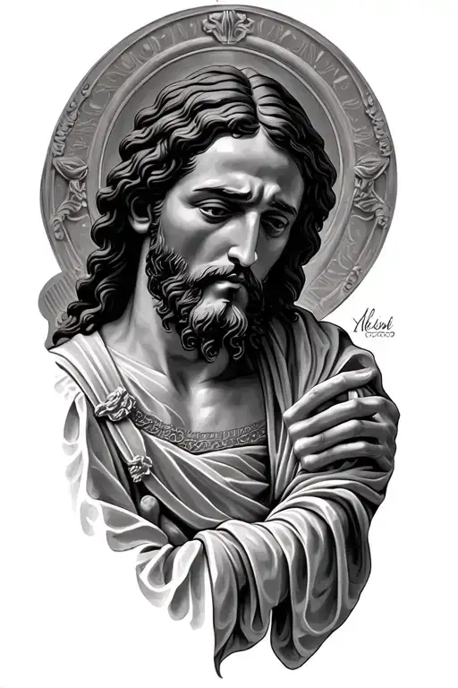 Last Supper scene with Jesus tattoo design idea