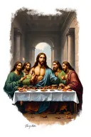 Last Supper scene with Jesus tattoo design idea