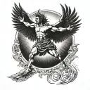 Icarus flying towards the sun  tattoo design idea