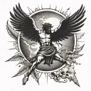 Icarus flying towards the sun  tattoo design idea