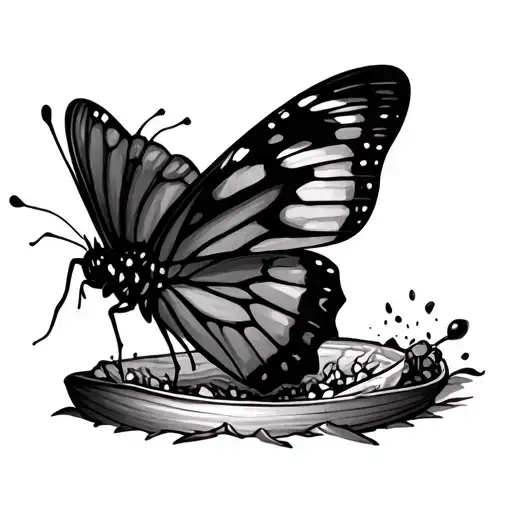 Butterfly Coming Out Of Cocoon tattoo design idea