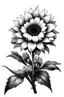 sunflower lakespur gladiolus flower bouquet tattoo design idea