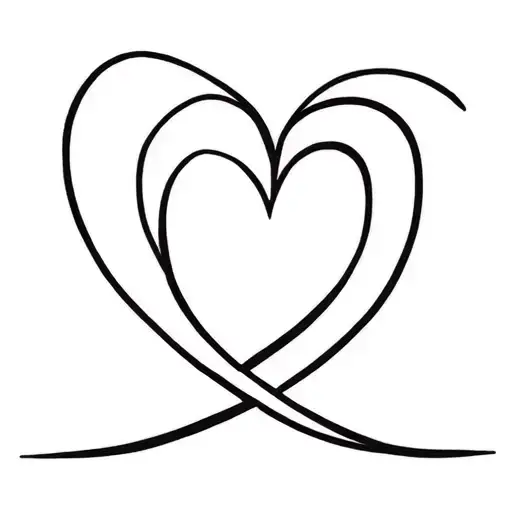K intertwined hearts tattoo design idea