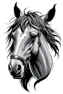 war horse head tattoo design idea