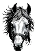 war horse head tattoo design idea