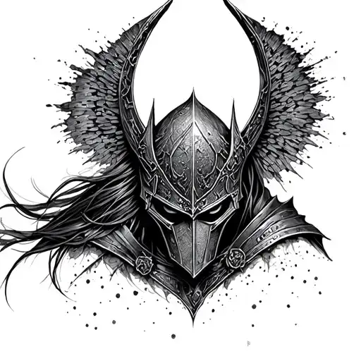Dark Fantasy Knight tattoo design idea