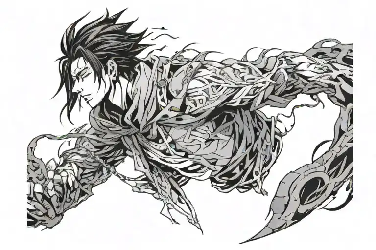 Anime solo leveling sung jin woo tattoo design idea