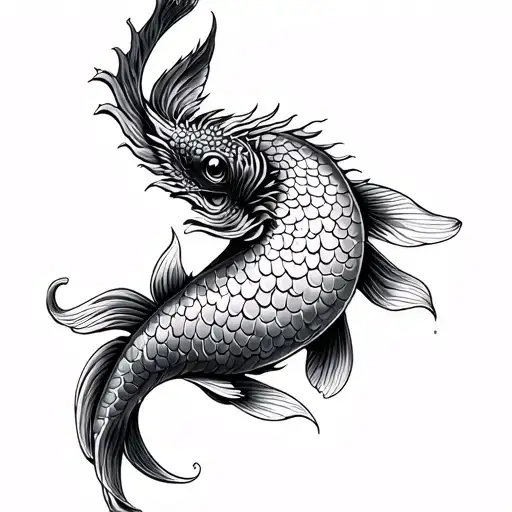 Dragon Koi Fish tattoo design idea