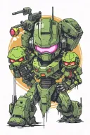 Invader zim and Halo Master Chief tattoo design idea