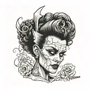 bride of Frankenstein tattoo design idea