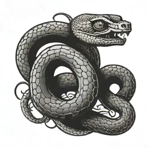 snake Aries zodiac sign tattoo design idea