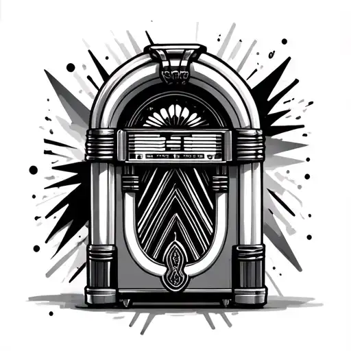 Jukebox with geometric shapes tattoo design idea