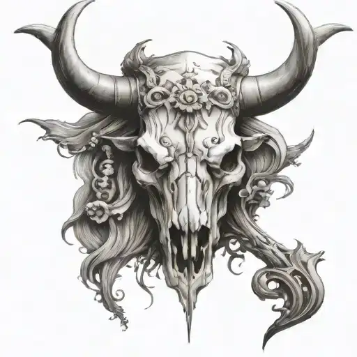 i have a bull skull on my knee and leg cane. I want to continiue and make it a full sketch quoting the stock market tattoo design idea