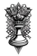 king chess piece tattoo design idea