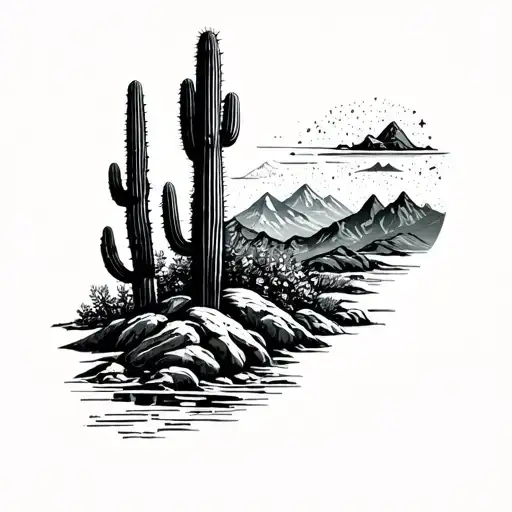 family faith integrity strength honor Taurus Sagittarius Aquarius zodiacs cactus Rocky Mountains ocean tattoo design idea